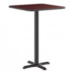 Lancaster Table & Seating Black Finish Cross Back Bar Stool with 2 1/2