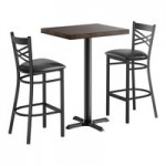 Lancaster Table & Seating Black Finish Cross Back Bar Stool with 2 1/2