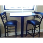 Lancaster Table & Seating Black Finish Cross Back Bar Stool with 2 1/2