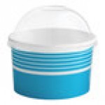 Choice 16 oz. Blue Paper Frozen Yogurt / Food Cup with Dome Lid - 50/Case
