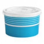 Choice 16 oz. Blue Paper Frozen Yogurt / Food Cup with Dome Lid - 50/Case