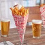 Carnival King 20 oz. Square Savory Printed Cardboard Fry Cone - 500/Case