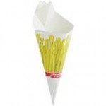 Carnival King 20 oz. Square Savory Printed Cardboard Fry Cone - 500/Case