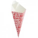 Carnival King 20 oz. Square Savory Printed Cardboard Fry Cone - 500/Case