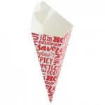 Carnival King 20 oz. Square Savory Printed Cardboard Fry Cone - 500/Case