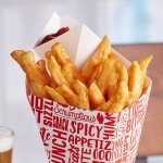 Carnival King 20 oz. Square Savory Printed Cardboard Fry Cone - 500/Case