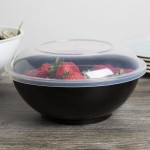 Fineline ReForm 80 oz. Black Tall Microwavable Plastic Catering Bowl - 25/Case