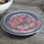 Fineline ReForm 80 oz. Black Tall Microwavable Plastic Catering Bowl - 25/Case