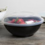 Fineline ReForm 80 oz. Black Tall Microwavable Plastic Catering Bowl - 25/Case