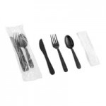 Fineline ReForm 80 oz. Black Tall Microwavable Plastic Catering Bowl - 25/Case