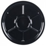 Fineline ReForm 80 oz. Black Tall Microwavable Plastic Catering Bowl - 25/Case