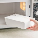 Choice White Microwavable Folded Paper #3 Take-Out Customizable Container 7 3/4