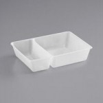 Choice White Microwavable Folded Paper #3 Take-Out Customizable Container 7 3/4