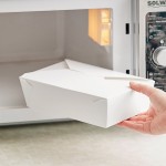 Choice White Microwavable Folded Paper #3 Take-Out Customizable Container 7 3/4