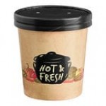 EcoChoice 16 oz. Kraft Paper Food Cup with Vented Lid - 250/Case