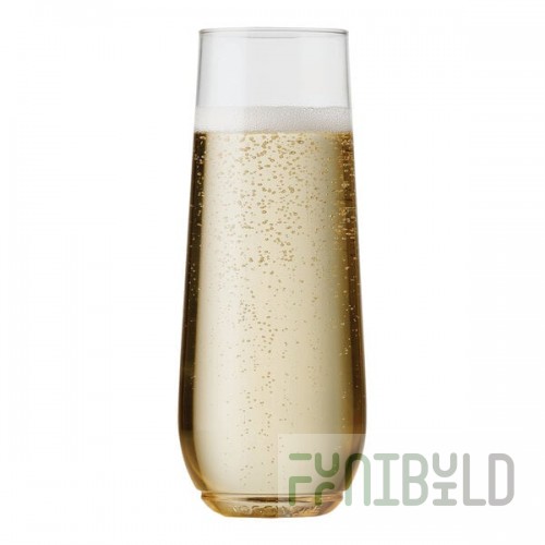 Tossware POP 9 oz. Customizable Plastic Champagne Flute Glass - 252/Case