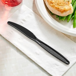 Choice Black Extra Heavy Weight Polystyrene Plastic Knife - 1,000/Case Choice Black Extra Heavy Weight Polystyrene Plastic Knife - 1,000/Case
