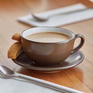 Acopa Embers 10 oz. Hickory Brown Matte Stoneware Cup - Sample Acopa Embers 10 oz. Hickory Brown Matte Stoneware Cup - Sample