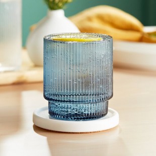 Acopa Lore 10 oz. Blue Rocks / Old Fashioned Glass - Sample