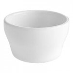 Acopa 5 oz. Bright White Rolled Edge Stoneware Fruit Bowl / Monkey Dish - 36/Case Acopa 5 oz. Bright White Rolled Edge Stoneware Fruit Bowl / Monkey Dish - 36/Case