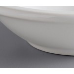 Acopa 5 oz. Bright White Rolled Edge Stoneware Fruit Bowl / Monkey Dish - 36/Case Acopa 5 oz. Bright White Rolled Edge Stoneware Fruit Bowl / Monkey Dish - 36/Case
