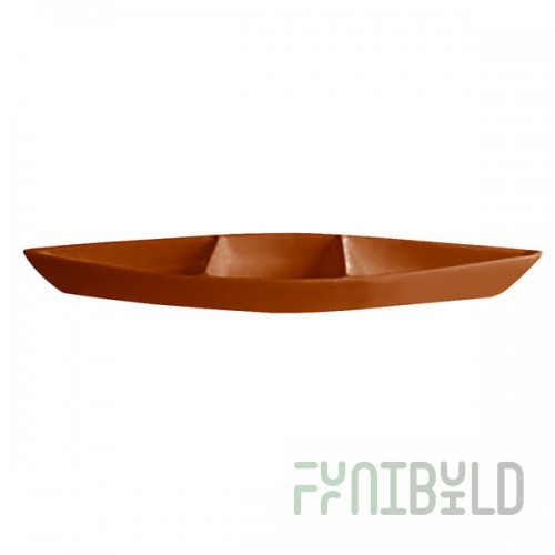 G.E.T. Enterprises BT319BR Bugambilia 6.9 Qt. Classic Textured Finish Brick Resin-Coated Aluminum Deep Boat with Dividers