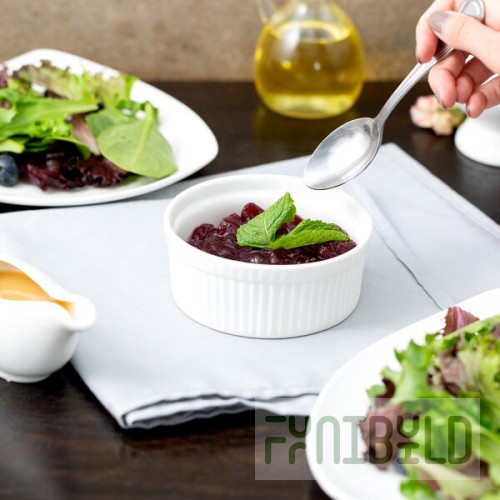 10 Strawberry Street WTR-45SUF Whittier 10 oz. White Porcelain Fluted Ramekin - 48/Case