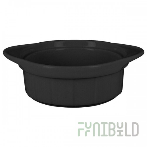 RAK Porcelain Chef's Fusion 10.2 oz. Volcano Porcelain Ramekin with Grooves - 12/Case