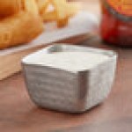 American Metalcraft 2.5 oz. Square Hammered Stainless Steel Sauce Cup - 12/Case