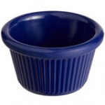 Acopa 1.5 oz. Blue Fluted Melamine Ramekin - 12/Case Acopa 1.5 oz. Blue Fluted Melamine Ramekin - 12/Case
