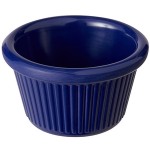 Acopa 1.5 oz. Blue Fluted Melamine Ramekin - 12/Case Acopa 1.5 oz. Blue Fluted Melamine Ramekin - 12/Case