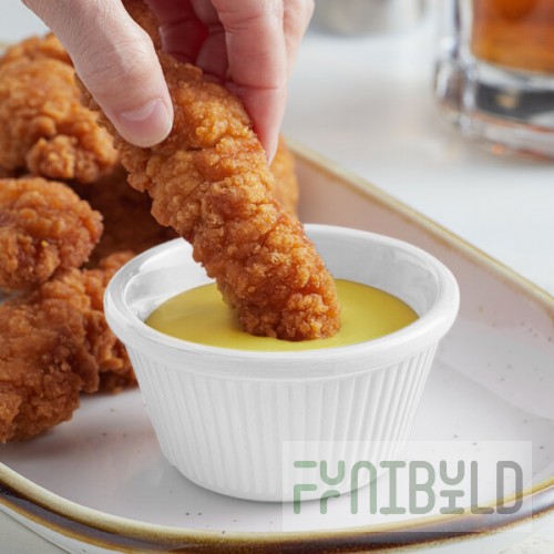 Acopa 4 oz. White Fluted Melamine Ramekin - 12/Case