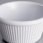 Acopa 4 oz. White Fluted Melamine Ramekin - 12/Case Acopa 4 oz. White Fluted Melamine Ramekin - 12/Case