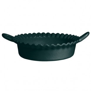 G.E.T. Enterprises CZ002-MOD-FT Bugambilia 1.6 Qt. Smooth MOD Finish Forest Green Resin-Coated Aluminum Deep Mexican Cazuela