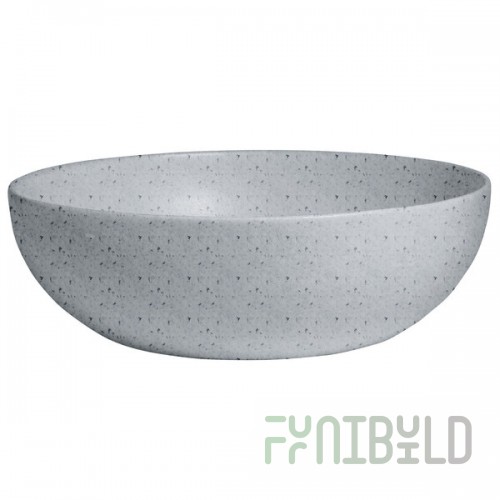 G.E.T. Enterprises BRD18-MOD-G Bugambilia 15.9 Qt. Smooth MOD Finish Gray Granite Resin-Coated Aluminum Extra Large Deep Round Bowl