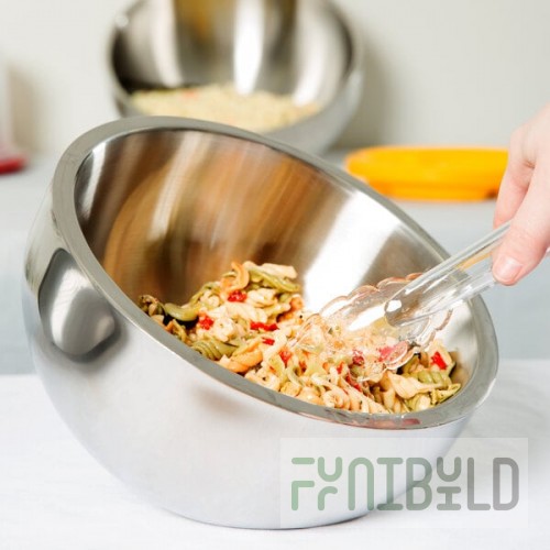 American Metalcraft AB12 108 oz. Double Wall Angled Insulated Serving Bowl - Stainless Steel