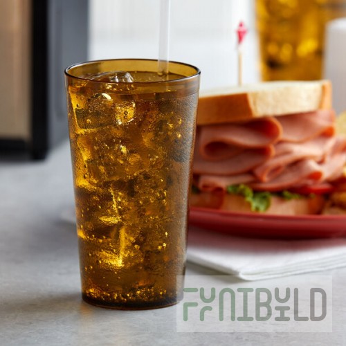 GET 6612-1-A 12 oz. Amber Customizable SAN Plastic Pebbled Tumbler - 72/Case