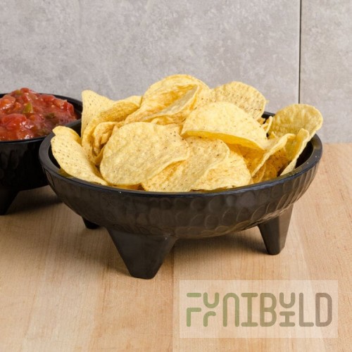 GET MOJ-803-BK Viva Mexico Melamine 26 oz. Molcajete Bowl - 12/Pack