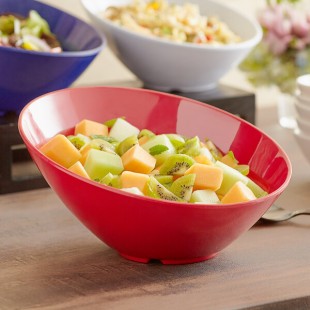 Acopa 43 oz. Red Slanted Melamine Bowl Acopa 43 oz. Red Slanted Melamine Bowl