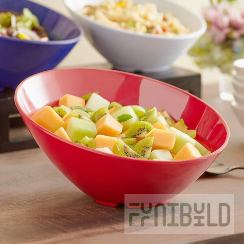 Acopa 43 oz. Red Slanted Melamine Bowl