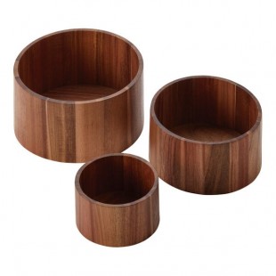 American Metalcraft RARS3 3-Piece Round Acacia Wood Riser Set American Metalcraft RARS3 3-Piece Round Acacia Wood Riser Set
