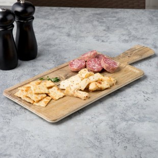 Elite Global Solutions M127RCFP Fo Bwa Rectangular Faux Driftwood Serving Board with Full Pocket and Handle - 12