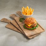 Elite Global Solutions M127RCFP Fo Bwa Rectangular Faux Driftwood Serving Board with Full Pocket and Handle - 12