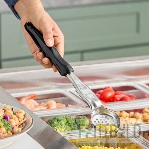 Vollrath 6422120 Jacob's Pride® 1 oz. Black Perforated Oval Spoodle® Portion Spoon