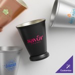 Acopa Alchemy 16 oz. Customizable Stainless Steel Mint Julep Cup with Beaded Detailing - 12/Pack