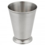 Acopa Alchemy 16 oz. Customizable Stainless Steel Mint Julep Cup with Beaded Detailing - 12/Pack
