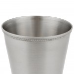 Acopa Alchemy 16 oz. Customizable Stainless Steel Mint Julep Cup with Beaded Detailing - 12/Pack