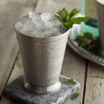 Acopa Alchemy 16 oz. Customizable Stainless Steel Mint Julep Cup with Beaded Detailing - 12/Pack