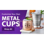 Acopa Alchemy 16 oz. Customizable Stainless Steel Mint Julep Cup with Beaded Detailing - 12/Pack