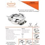 Eastern Tabletop 3935G Crown 8 Qt. Stainless Steel Rectangular Induction Chafer with Hinged Glass Dome Cover